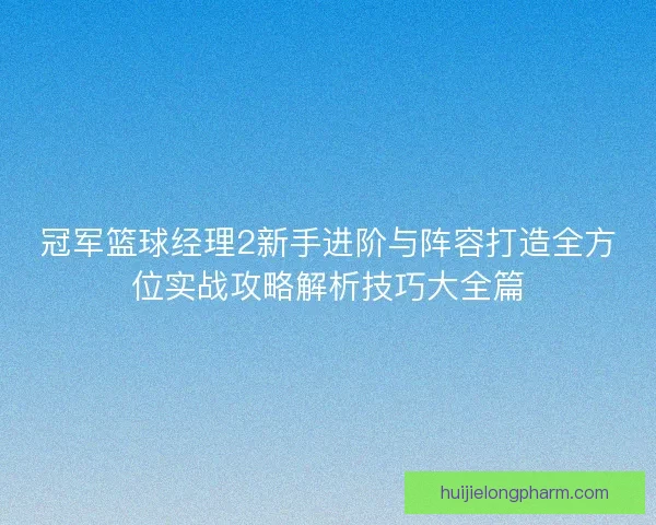 冠军篮球经理2新手进阶与阵容打造全方位实战攻略解析技巧大全篇